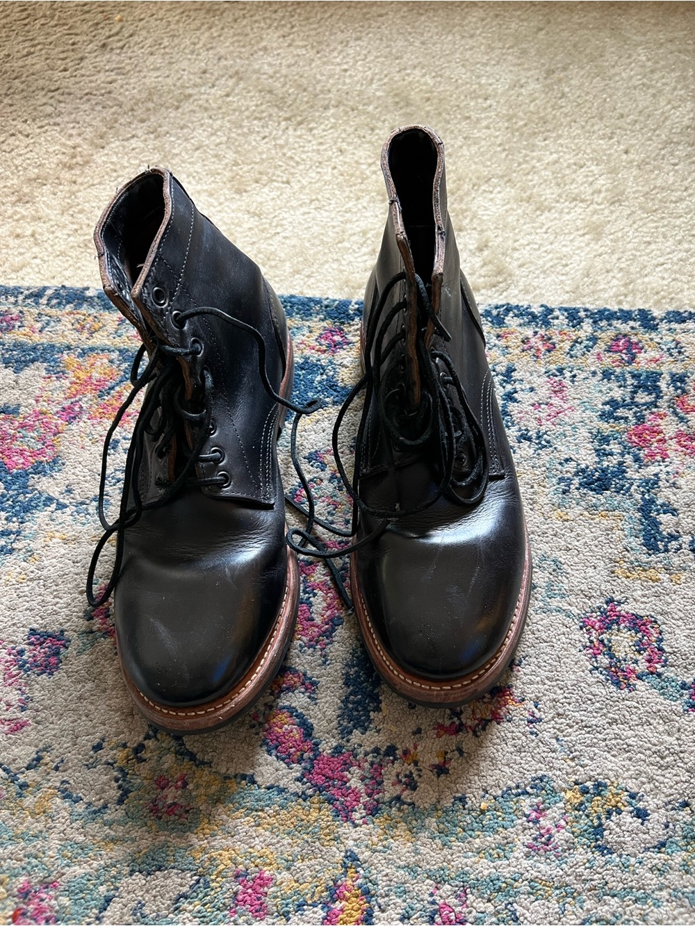 Oak street- Men's Black Leather Lace-Up Boots